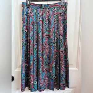 90s Pendleton Sophisticates VINTAGE Midi Skirt Paisley Pattern Pleats size Small